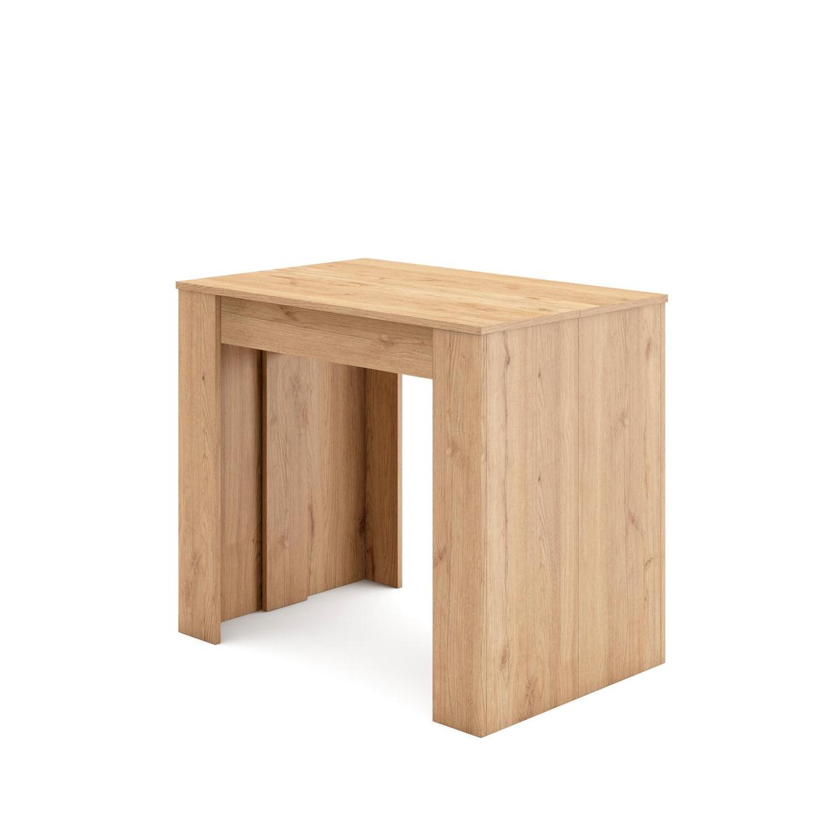 KONSOLENTISCH ausziehbar 58 bis 222cm, für 10 Gäste, hell eiche, 90/58/77cm - Eichefarben, Holzwerkstoff (90/222/77cm) - Skraut Home