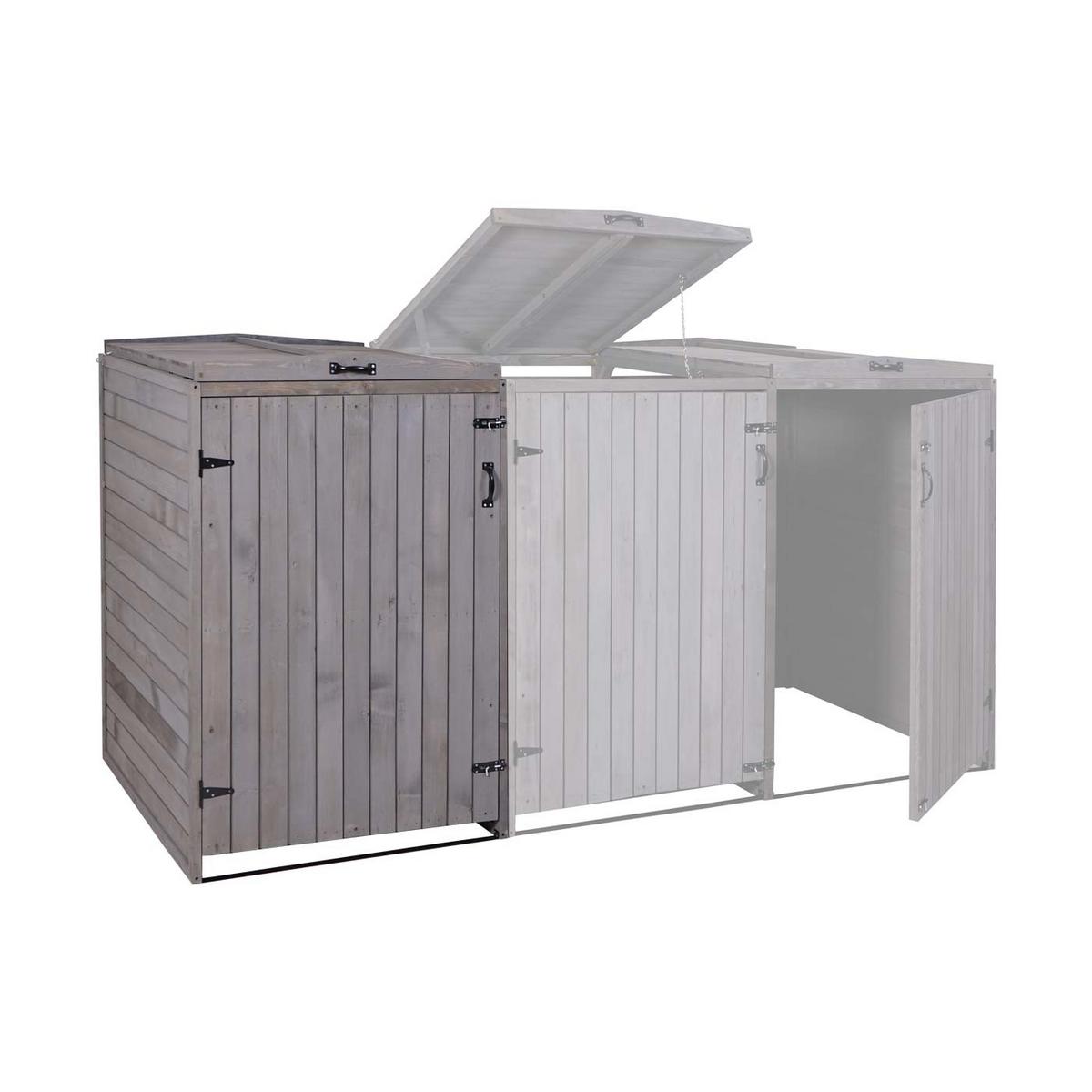 1ER-/2ER-MÜLLTONNENVERKLEIDUNG Anthrazit, Grau - Anthrazit/Grau, Holz (79/126/98cm) - MCW