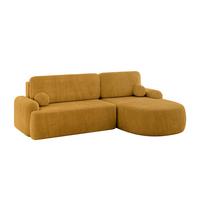 ECKSOFA mit Schlaffunktion und Bettkasten LIRA-L - 264x172x89 Senfgelb - Sandfarben, Holzwerkstoff/Textil (172/264cm) - ALTDECOR