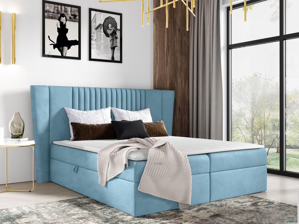 BOXBETT Spark - H3 - Hellblau, Holz (120/200cm) - MIRJAN24
