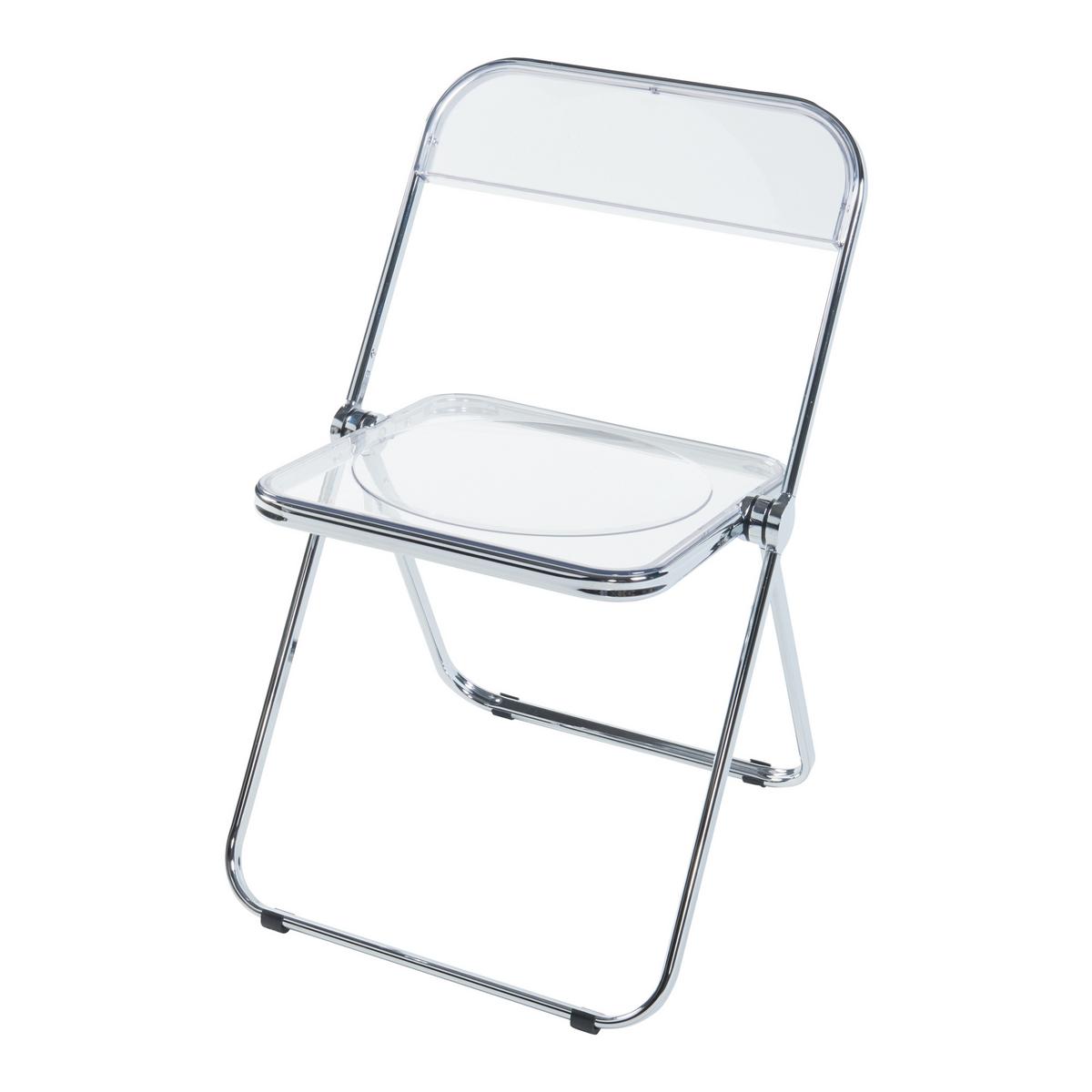 KLAPPSTUHL-SET Pornainen 4 TLG. - Transparent, Kunststoff/Metall (46/74/47cm) - [en.casa]