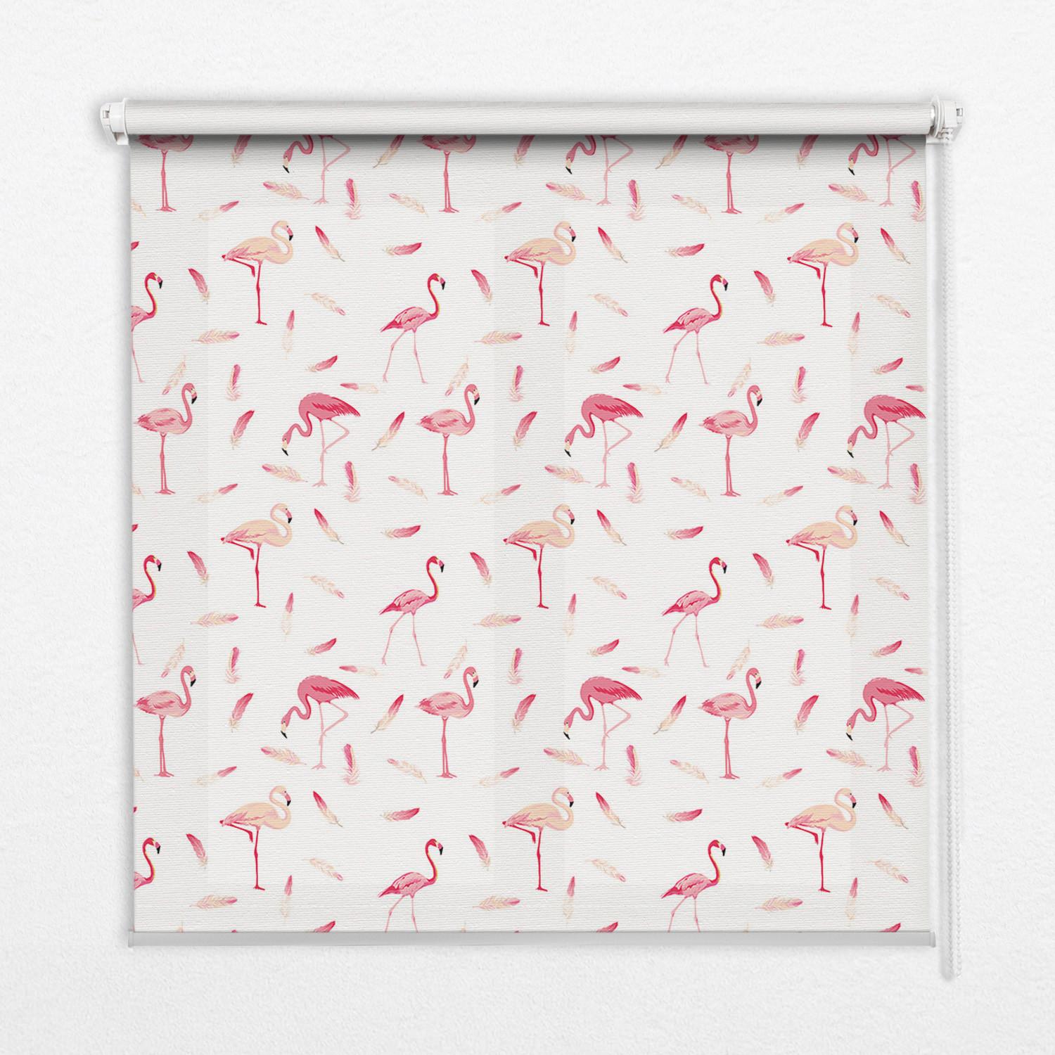 INNENROLLO - Fensterrollo - Rollo - 150x180 cm - Flamingos und ihre Federn - Pink, Kunststoff (150/180/0.5cm) - TULUP