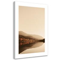 WANDBILD friedlicher see - Beige, Textil (40/60cm) - Feeby