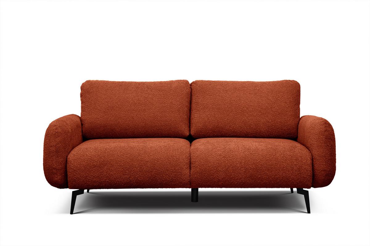 SOFA FEBE 3-Sitzer, dunkelorange - Dunkelorange/Schwarz, Holz/Textil (190/82/96cm) - Wozimo