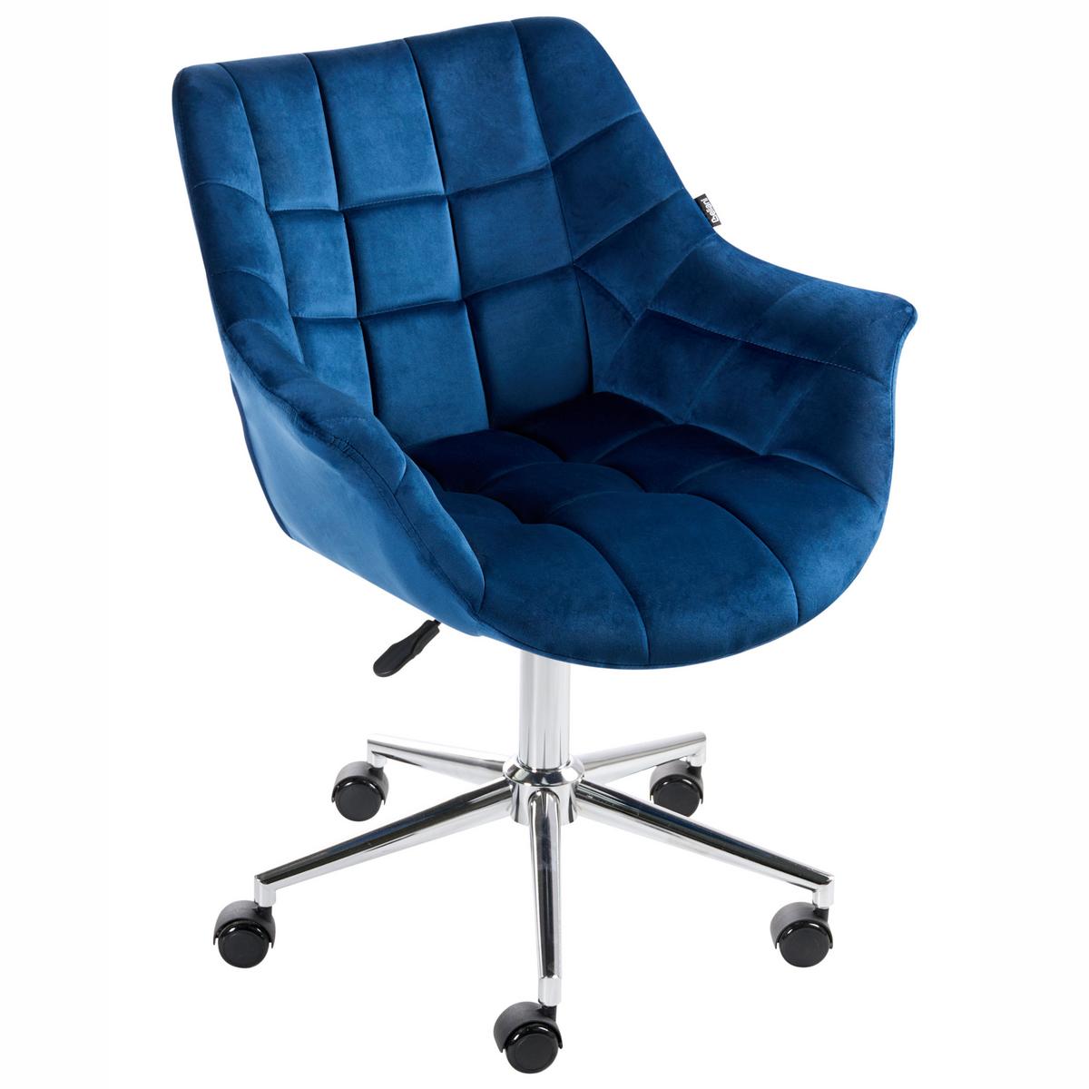 SCHREIBTISCHSTUHL Marineblau Labelle - Blau, Textil (54/81/54cm) - Beliani