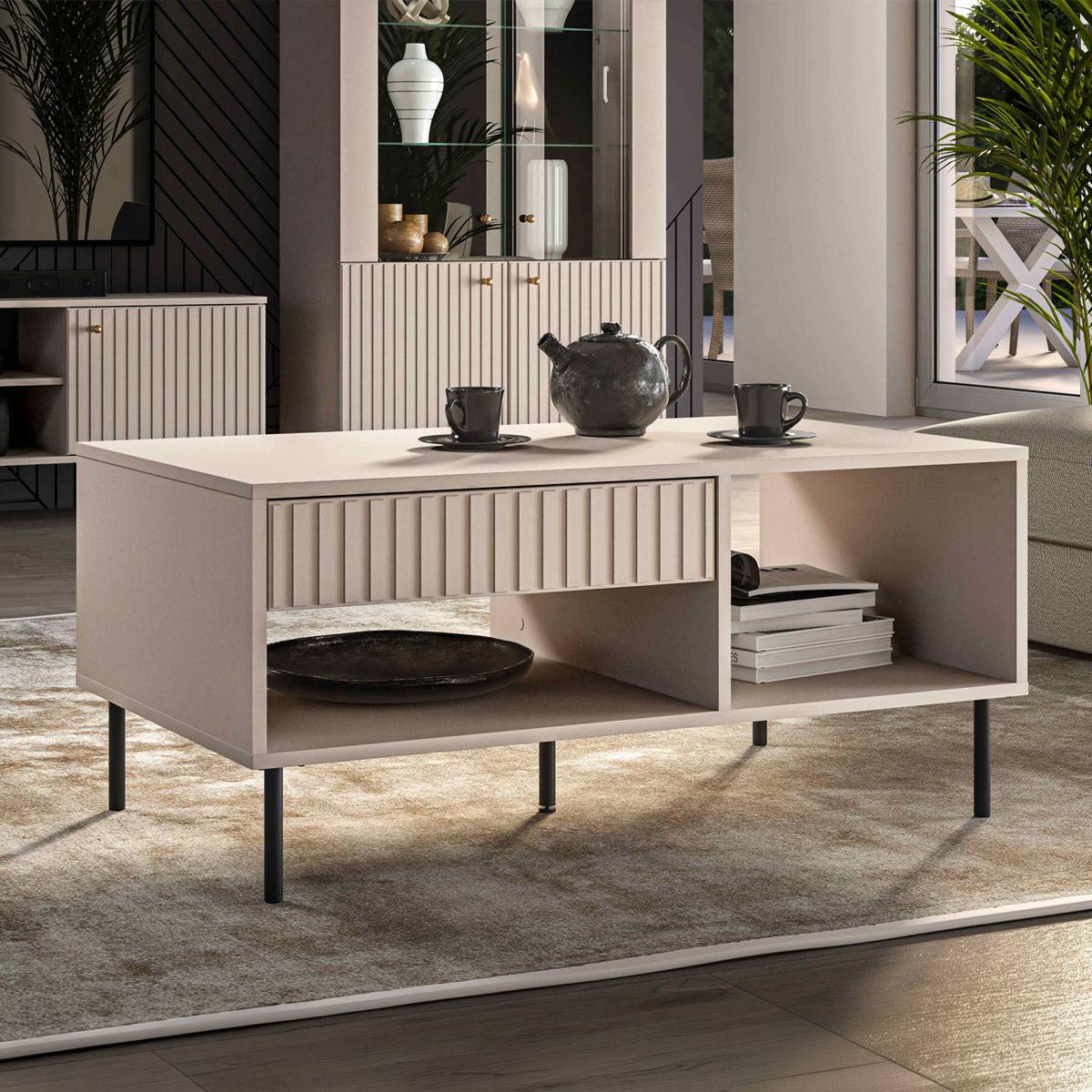 COUCHTISCH Nova Beige - Beige, Holzwerkstoff (60/100/45cm) - Petits-meubles