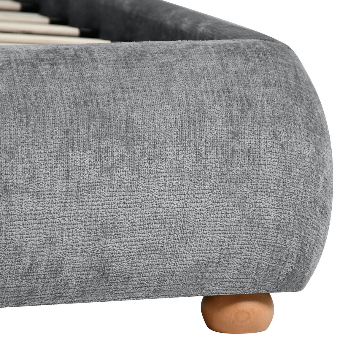 POLSTERBETT Sonho, Doppelbett 160x200 cm ohne Matratze, Chenille-Stoff, Grau - Grau, Textil (160/200cm) - Beautysofa