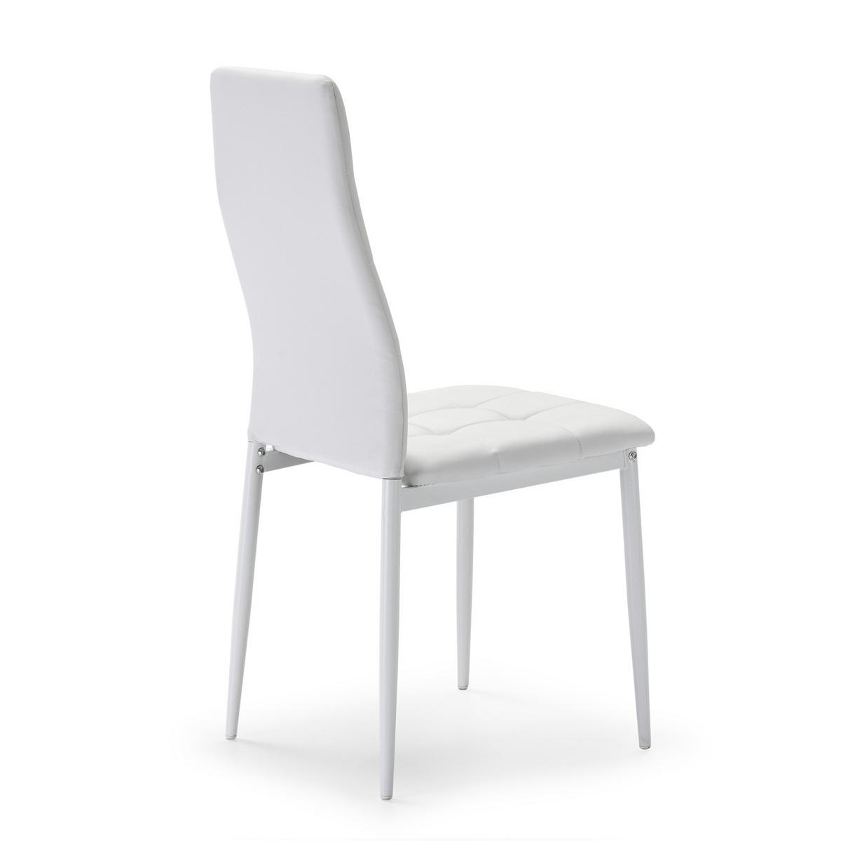 STUHL 4er-Set Chelsea Weiß - Weiß, Leder/Metall (51/97/42cm) - VS Venta-stock