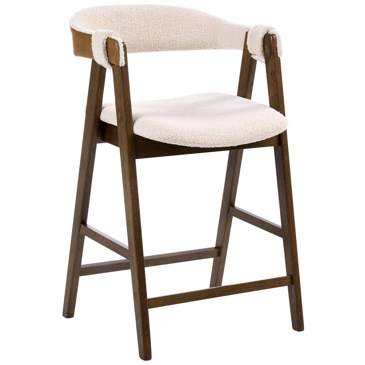 BARSTUHL 2er-Set Bouclé Braun/Hellbeige Day - Beige, Textil (52/88/62cm) - Beliani