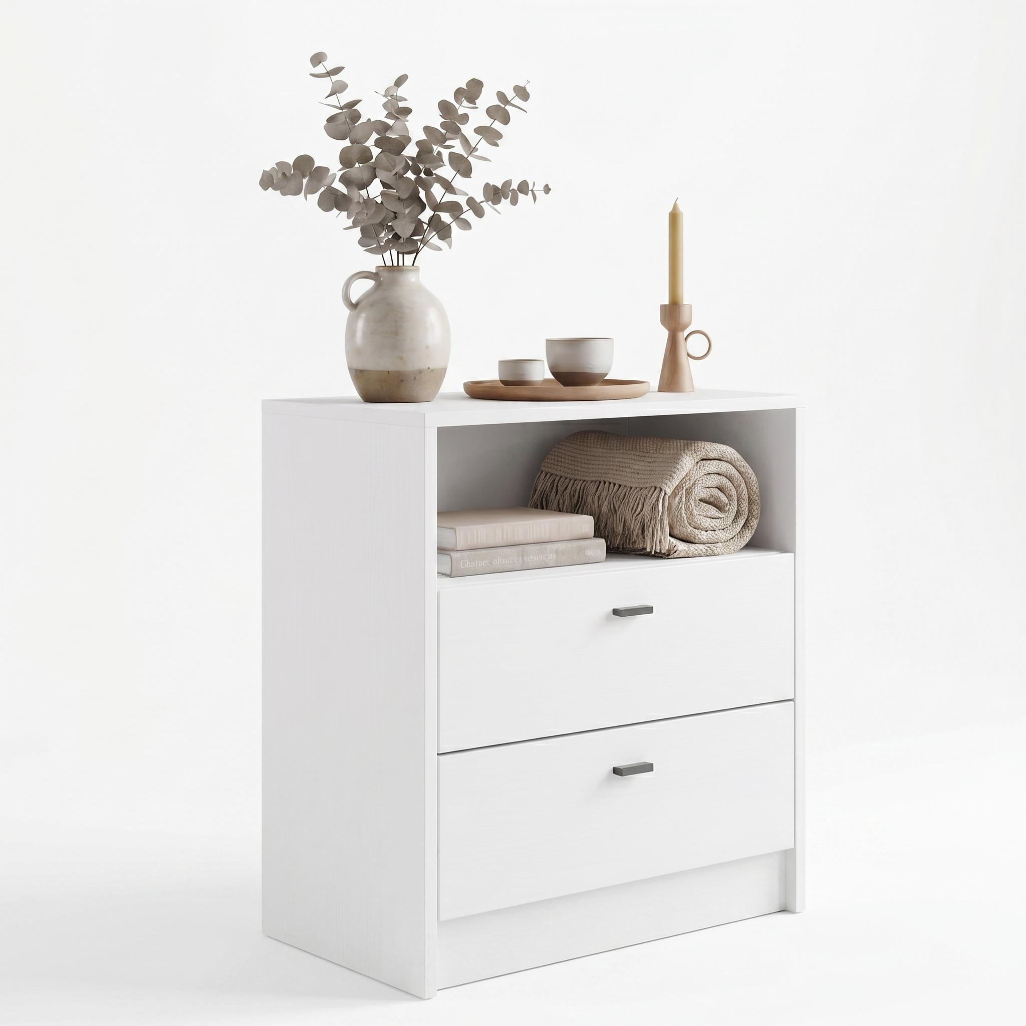 KOMMODE Pino Fronten in Weiß matt - Weiß, Holzwerkstoff (56/67.5/36cm) - Vladon