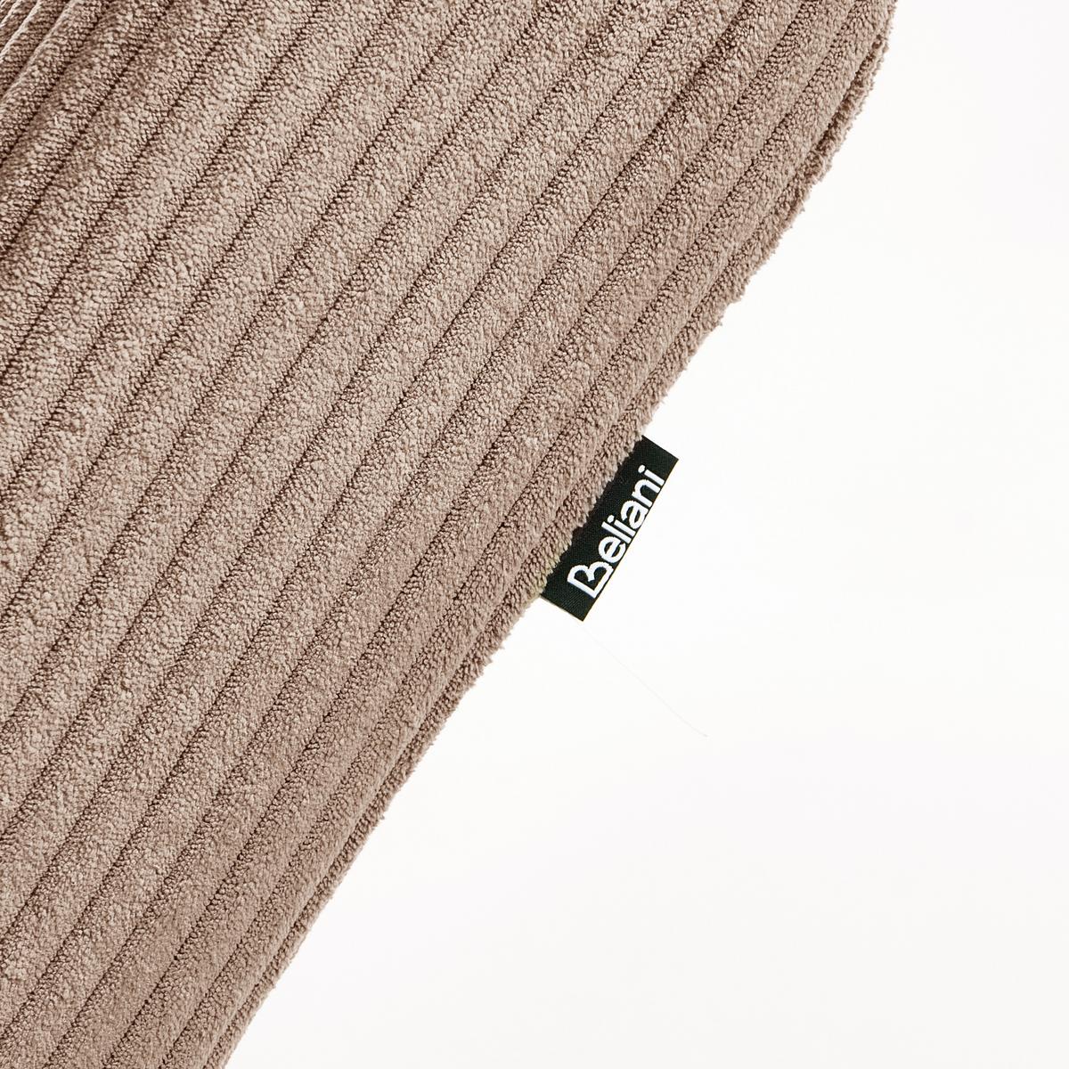 CHAISELONGUE Cord Sandbeige Quilly - Sandfarben/Beige, Textil (83/97/153cm) - Beliani