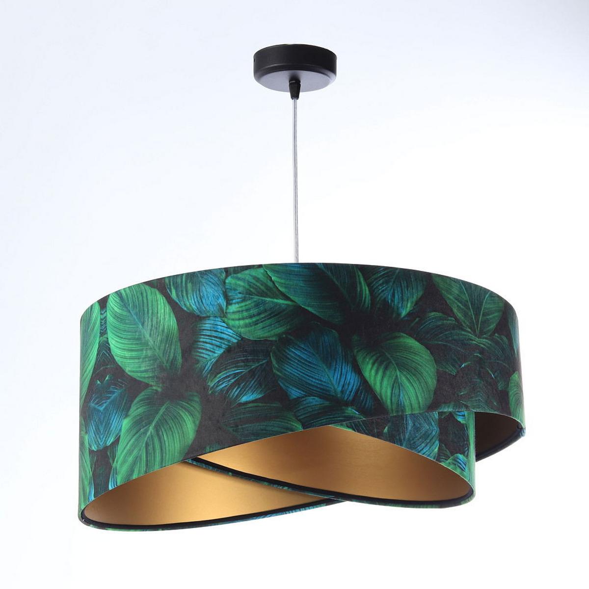 HÄNGELEUCHTE Grün 50/23 cm - Goldfarben, Kunststoff (50/1.3/23cm) - ONZENO