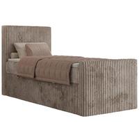 BOXBETT TILIANO DUO 90/200 - Hellbraun Cord - H3 - Topper Visco - Links Seite - Hellbraun, Textil (200/90cm) - MKS