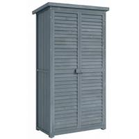 GARTENSCHRANK, Holz Gerätehaus, Geräteschuppen, Geräteschrank, Pultdach, Grau - Grau, Holz (46.5/160/87cm) - Outsunny