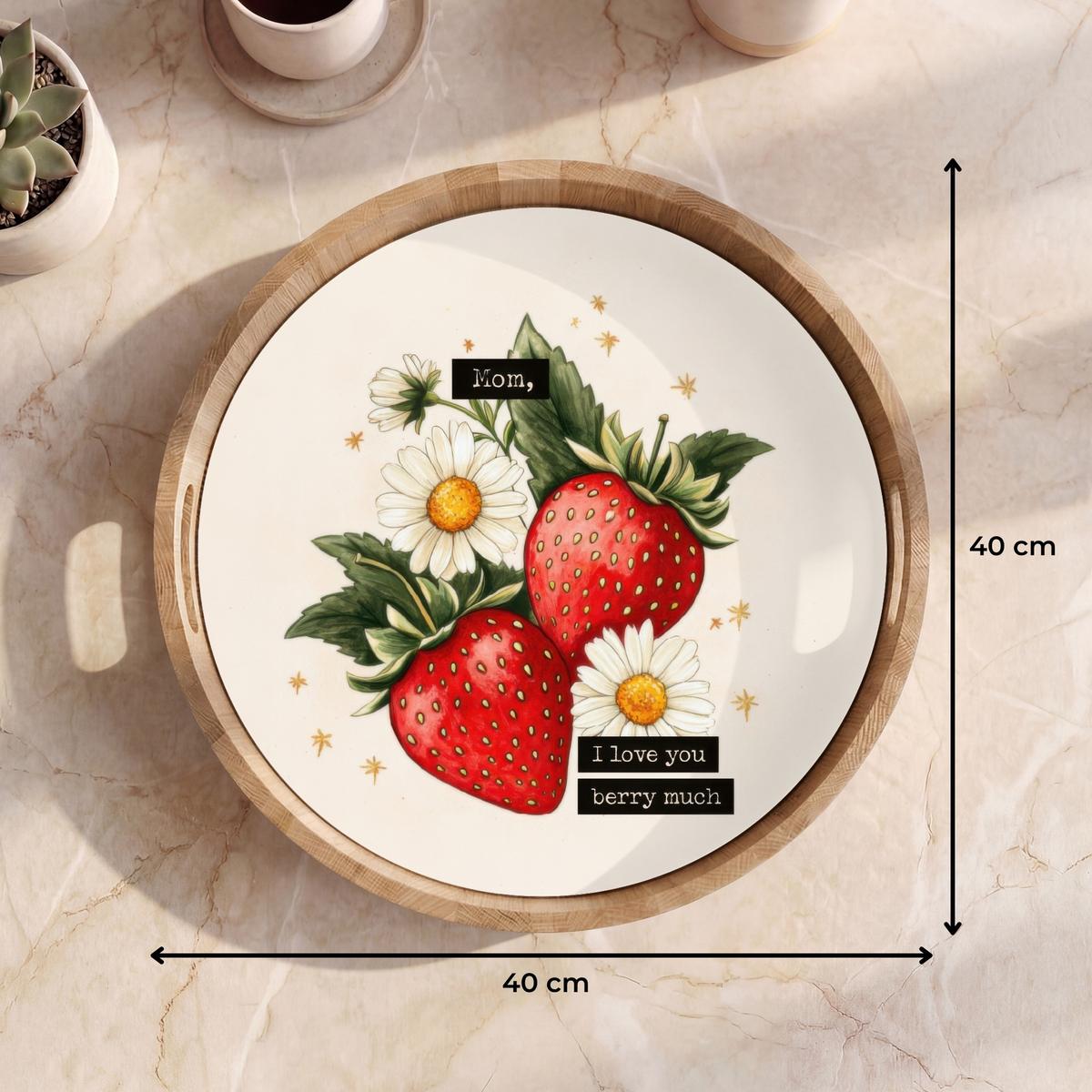 TABLETT Erdbeeren - Gänseblümchen - Zitat - Sterne 40x40 cm - Multicolor, Holz (40/5/5cm) - OnlyWow