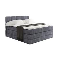 BOXSPRINGBETT mit Matratze H3|H4 und Lattenrost - LIRO KING-160x200 - Dunkelgrau Casablanca - Dunkelgrau, Holzwerkstoff (160/200cm) - ALTDECOR