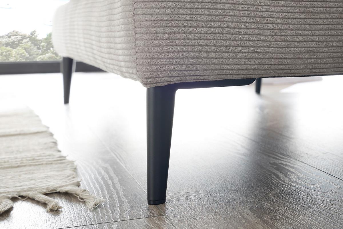 LONGSEAT CARA Beige Cord - Beige/Schwarz, Textil/Metall (132/84/170cm) - KAWOLA