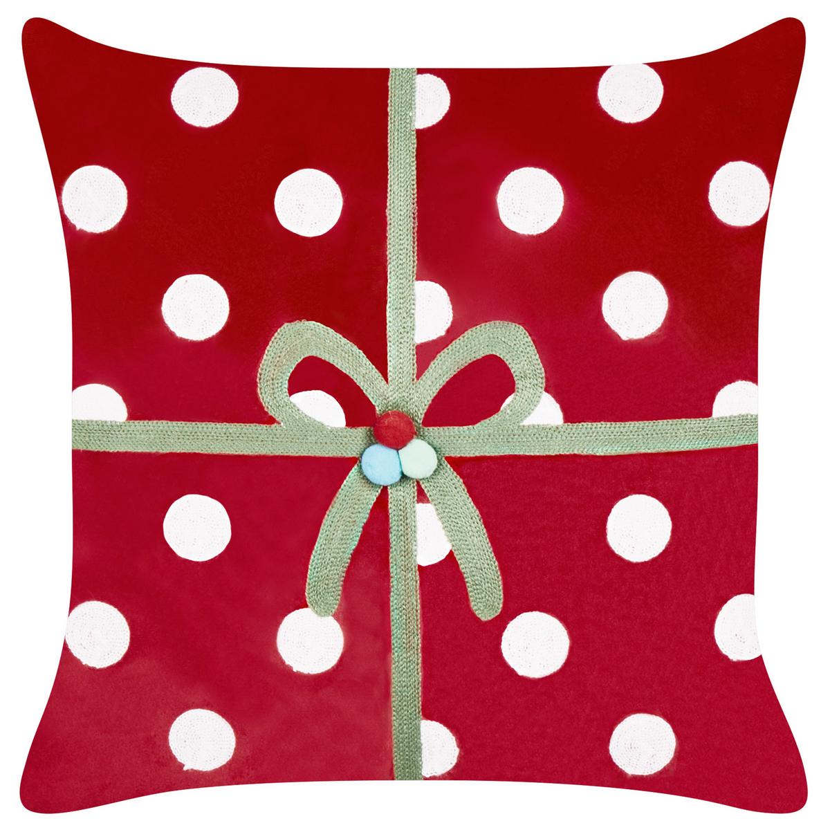 DEKOKISSEN 2er-Set Rot 45/45 cm Gumdrop - Rot/Weiß, Textil (45/45cm) - Beliani