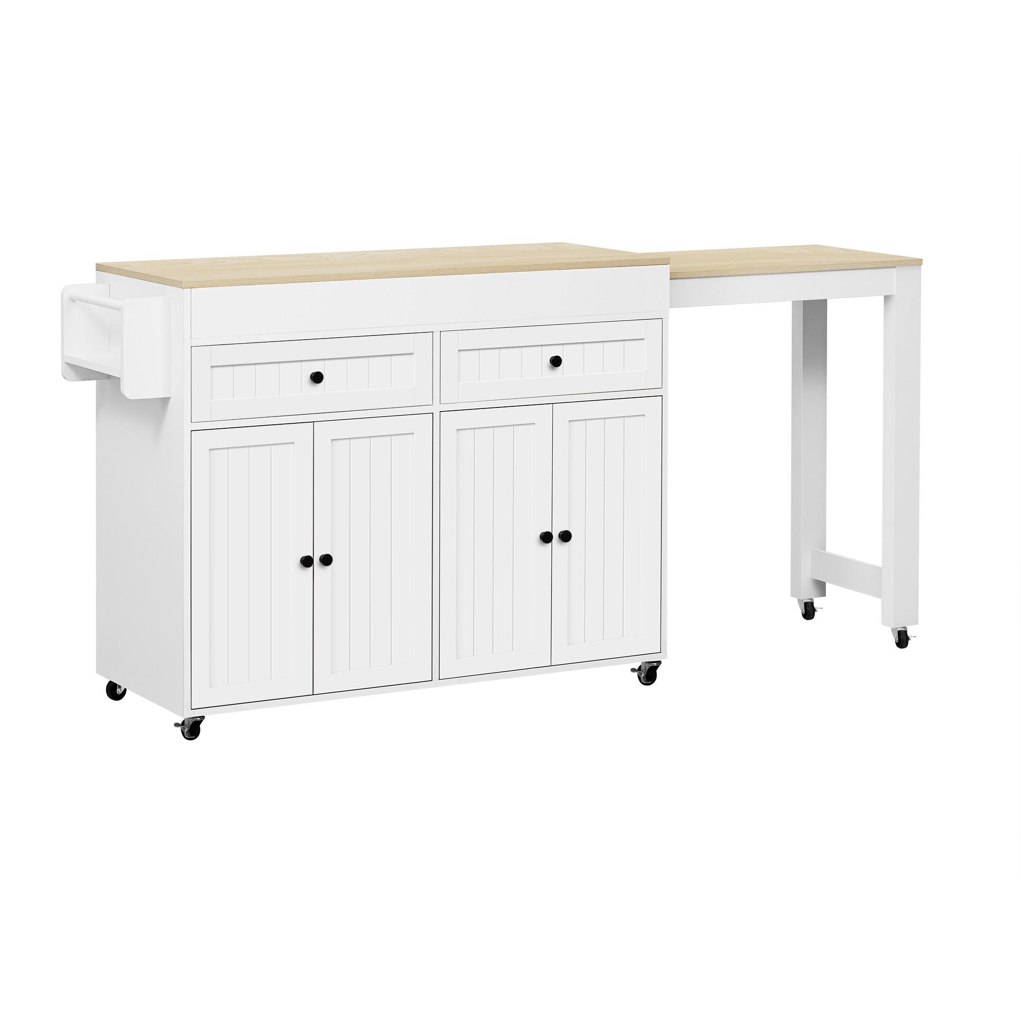 BARTISCH Weiß mit Stauraum und Ausziehfunktion - Weiß, Holzwerkstoff (45/180/92.2cm) - Urban Meuble