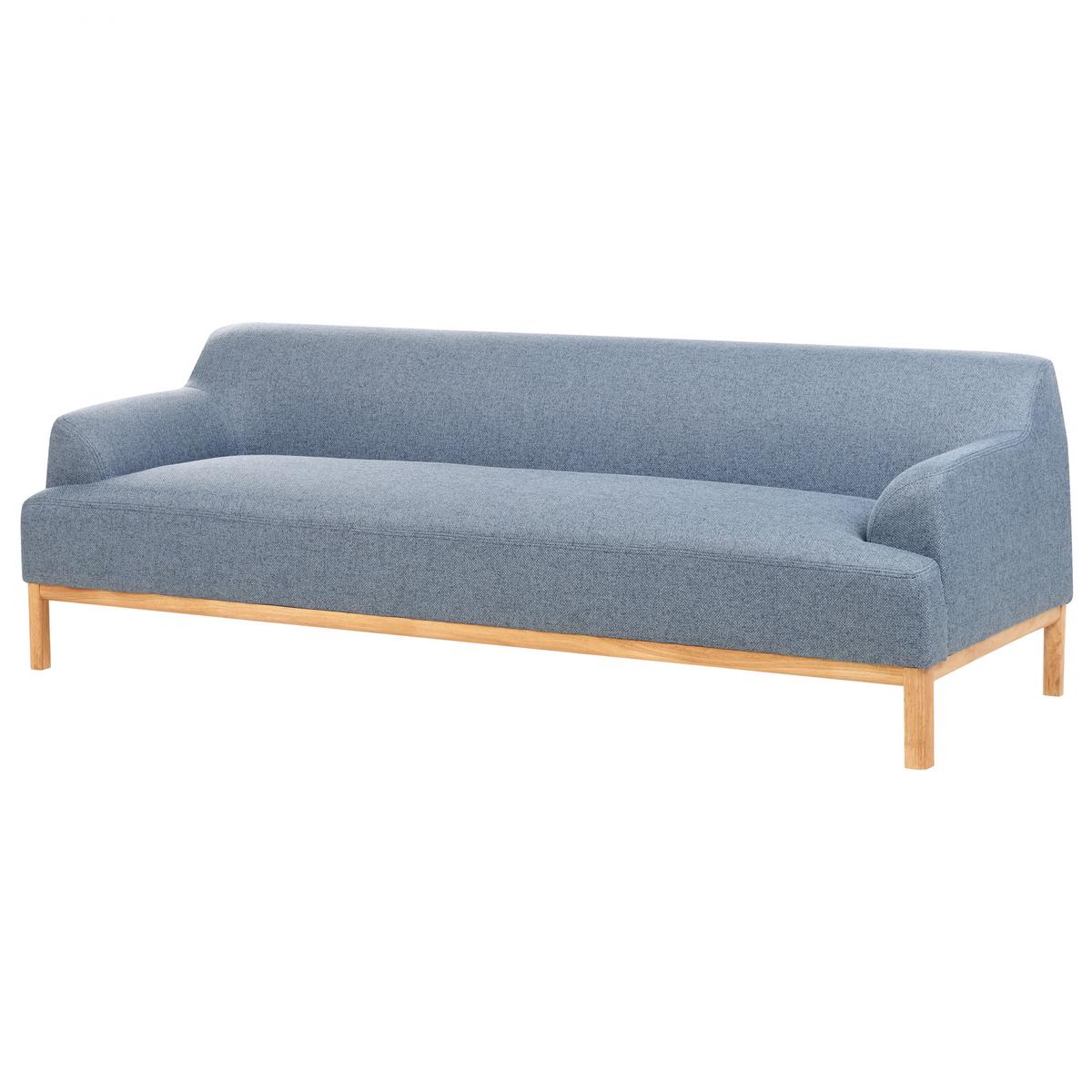 3-SITZER-SOFA Stoff Blau Sosjo - Blau, Textil (219/74/83cm) - Beliani