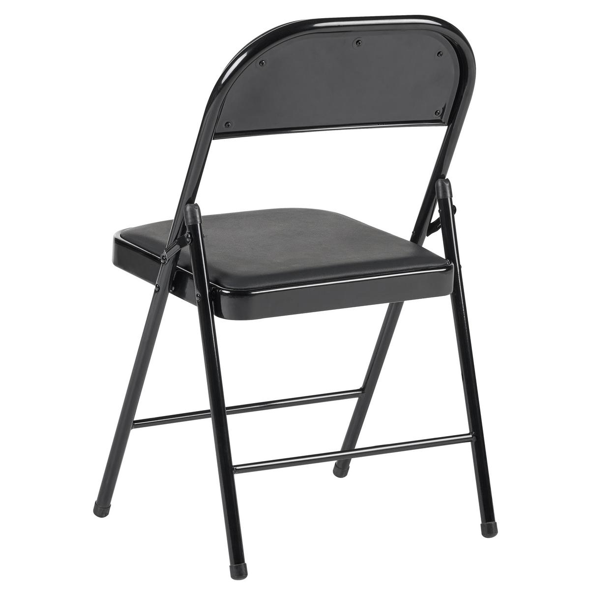 KLAPPSTUHL 4er-Set Metall Schwarz Shasta - Schwarz, Metall (45/77/47cm) - Beliani