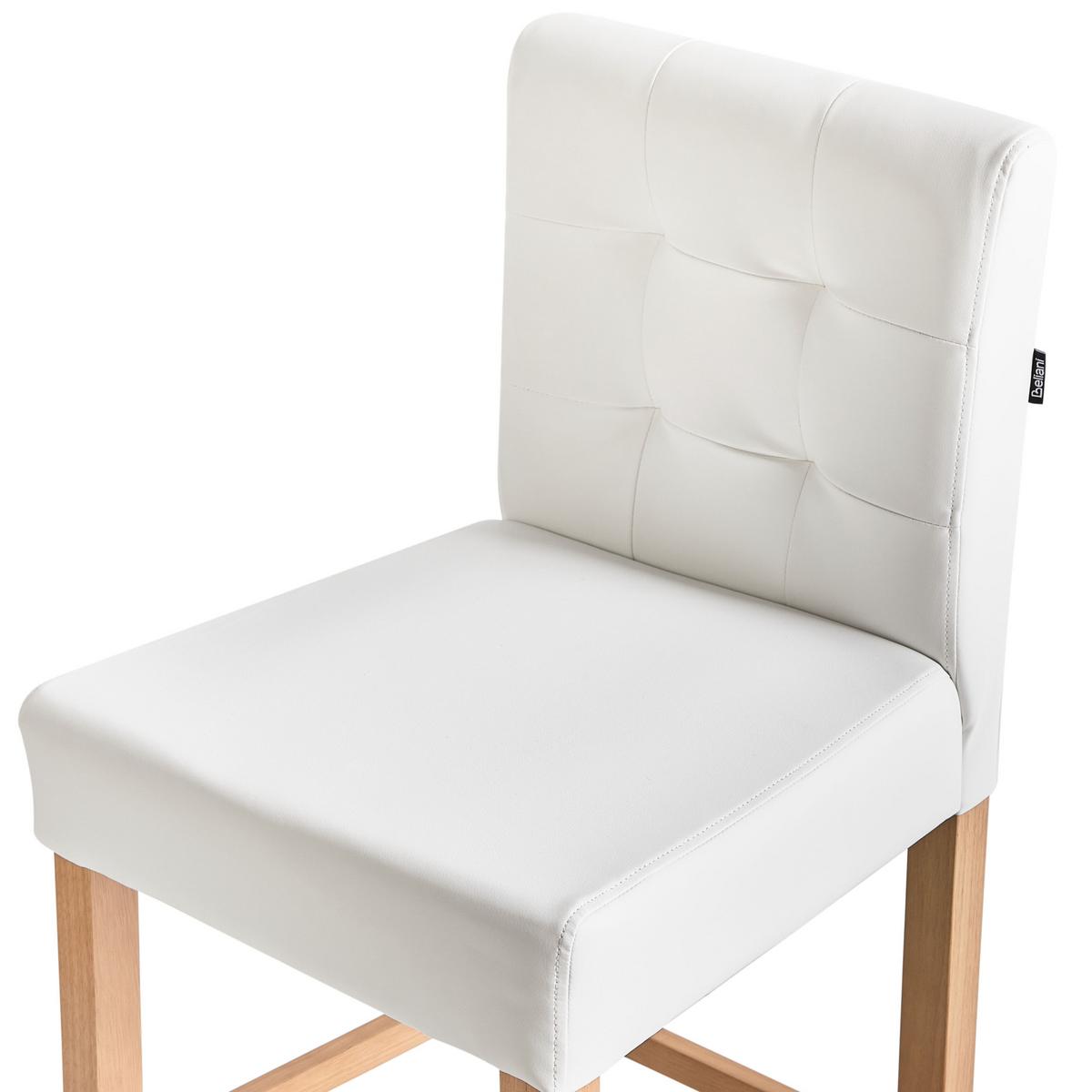 BARSTUHL 2er-Set Kunstleder Weiß Madison - Weiß, Holz/Textil (45/110/58cm) - Beliani