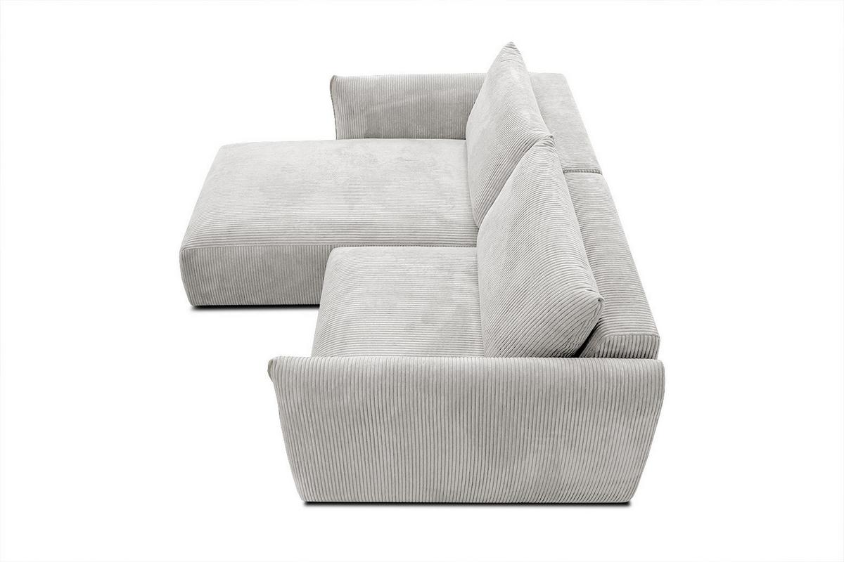 ECKSOFA TAUER 3-Sitzer, weiß - Schwarz/Weiß, Holzwerkstoff/Kunststoff (173/206cm) - Wozimo