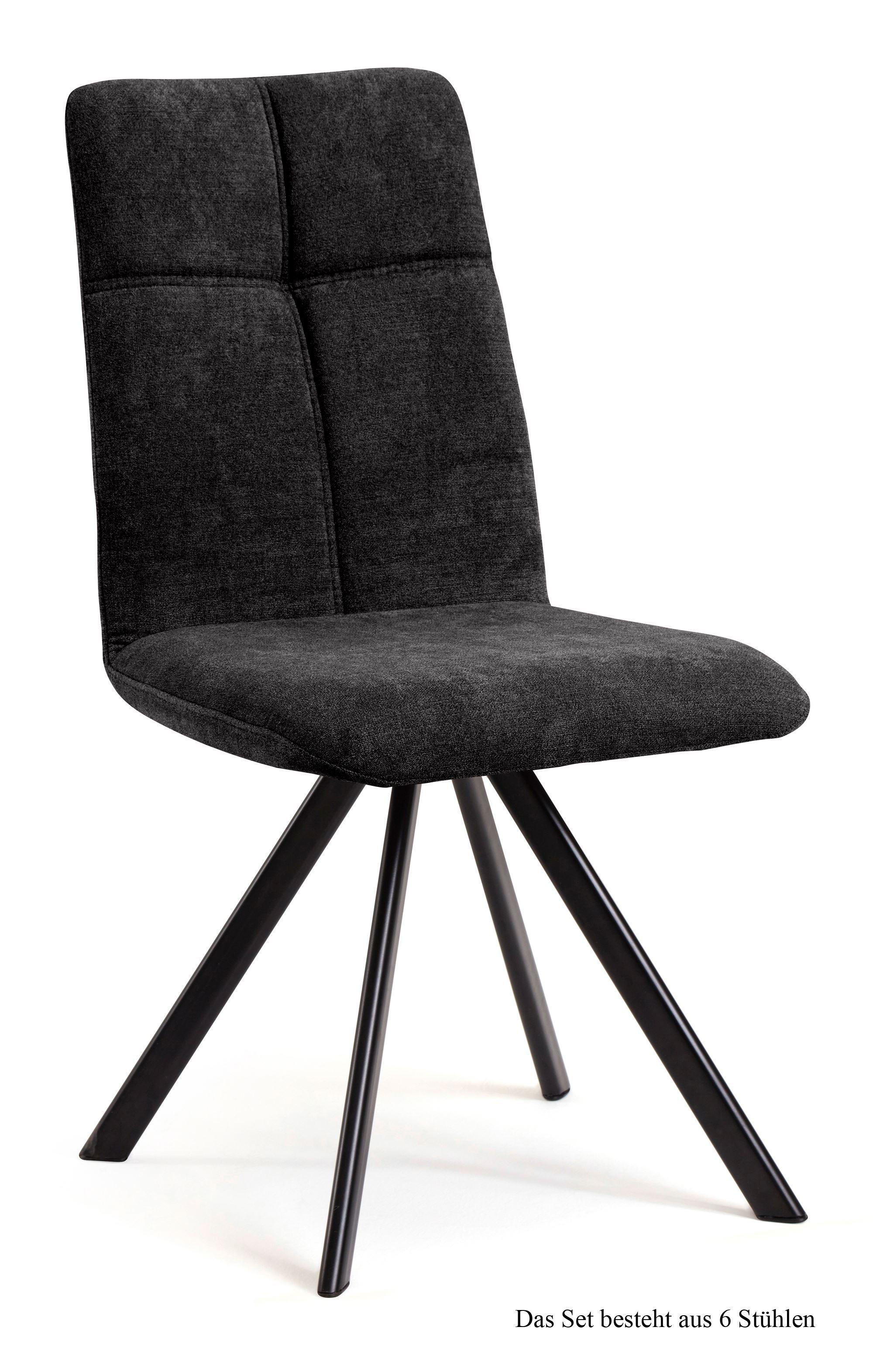 ESSZIMMERSTUHL drehbar (6er-Set) Deryl 47x92x60 Schwarz/Anthrazit - Anthrazit/Schwarz, Kunststoff (60/92/47cm) - 58aufmkessel