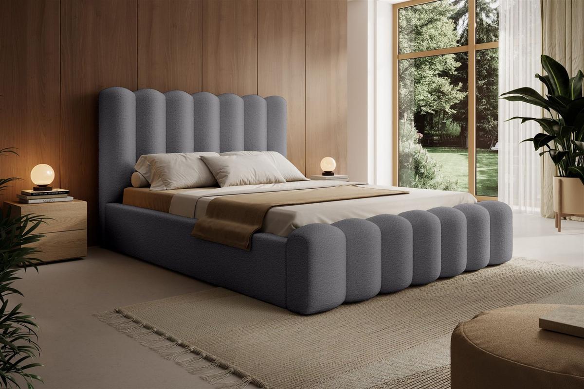 POLSTERBETT Macon In Euphoria - Grau, Holzwerkstoff/Textil (140/200cm) - Fun Möbel
