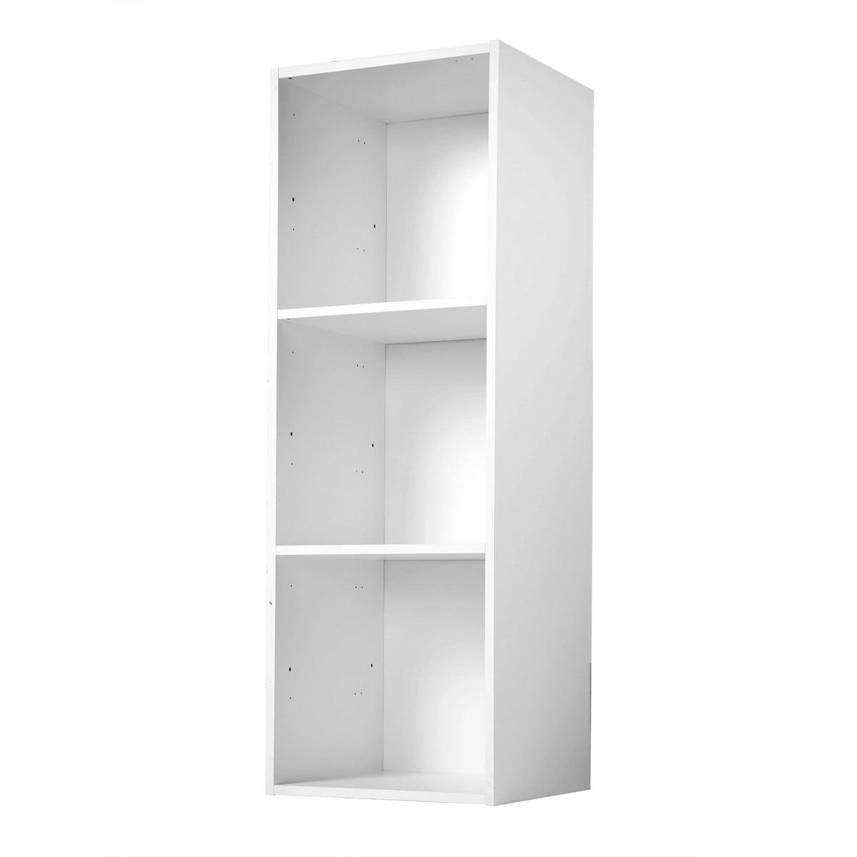 AUFBEWAHRUNGSREGAL mit 3 Fächern - L31,7 cm - Weiß, Holzwerkstoff (29.5/92.5/6cm) - Calicosy