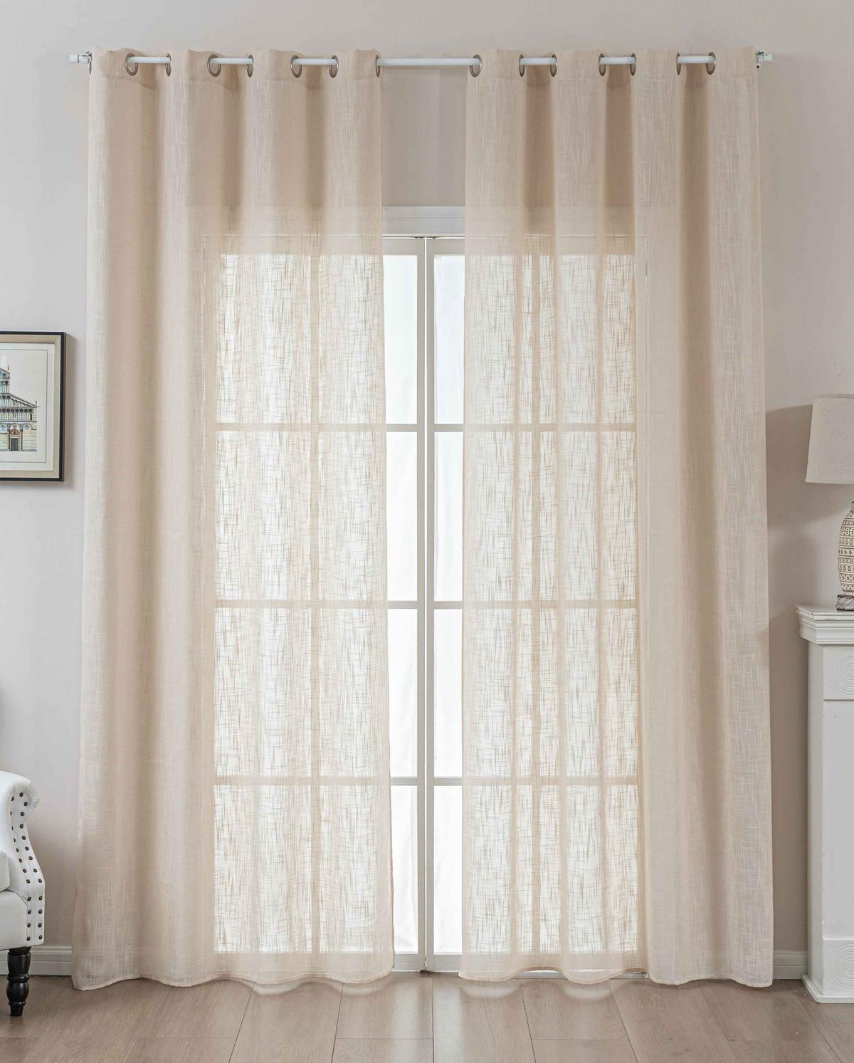 VORHANG 2ER SET SEOUL HxB 245x140 cm Beige - Beige, Textil (60/245cm) - Gardinenbox