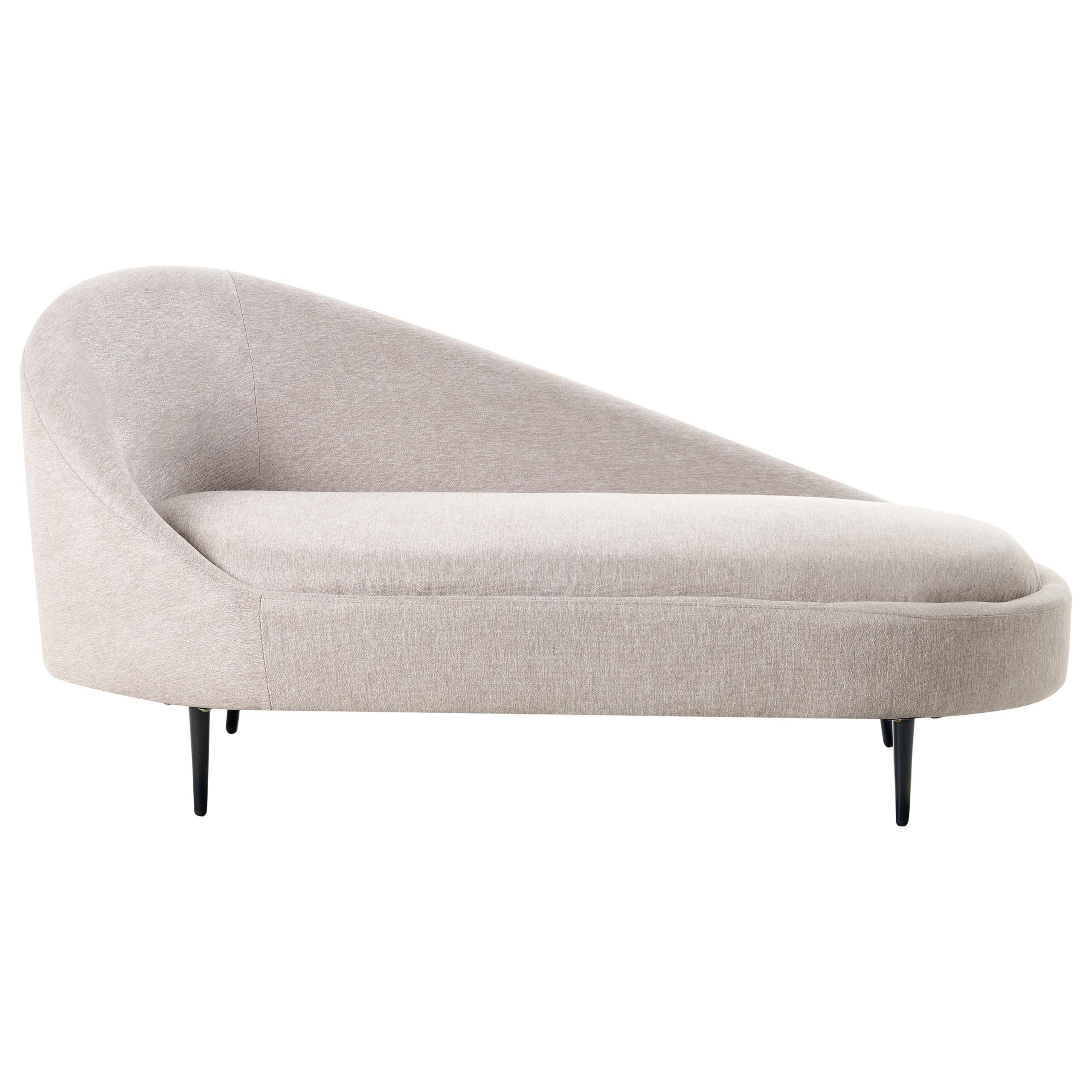 CHAISELONGUE-LINKSSEITIGE Beige Valreas - Taupe/Schwarz, Textil (151/74/80cm) - Beliani