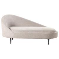 CHAISELONGUE-LINKSSEITIGE Beige Valreas - Taupe/Schwarz, Textil (151/74/80cm) - Beliani