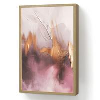 WANDLEUCHTE MIT AKKU Lila - Abstrakt - Farbe - Gold 40x60 cm - Mauve, Holzwerkstoff (40/60/8cm) - OnlyWow