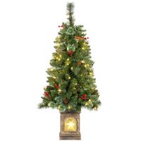 KÜNSTLICHER Weihnachtsbaum 120 cm Tannenbaum künstlich mit 100 LED 8 Modi - Grün, Kunststoff (120cm) - HOMCOM