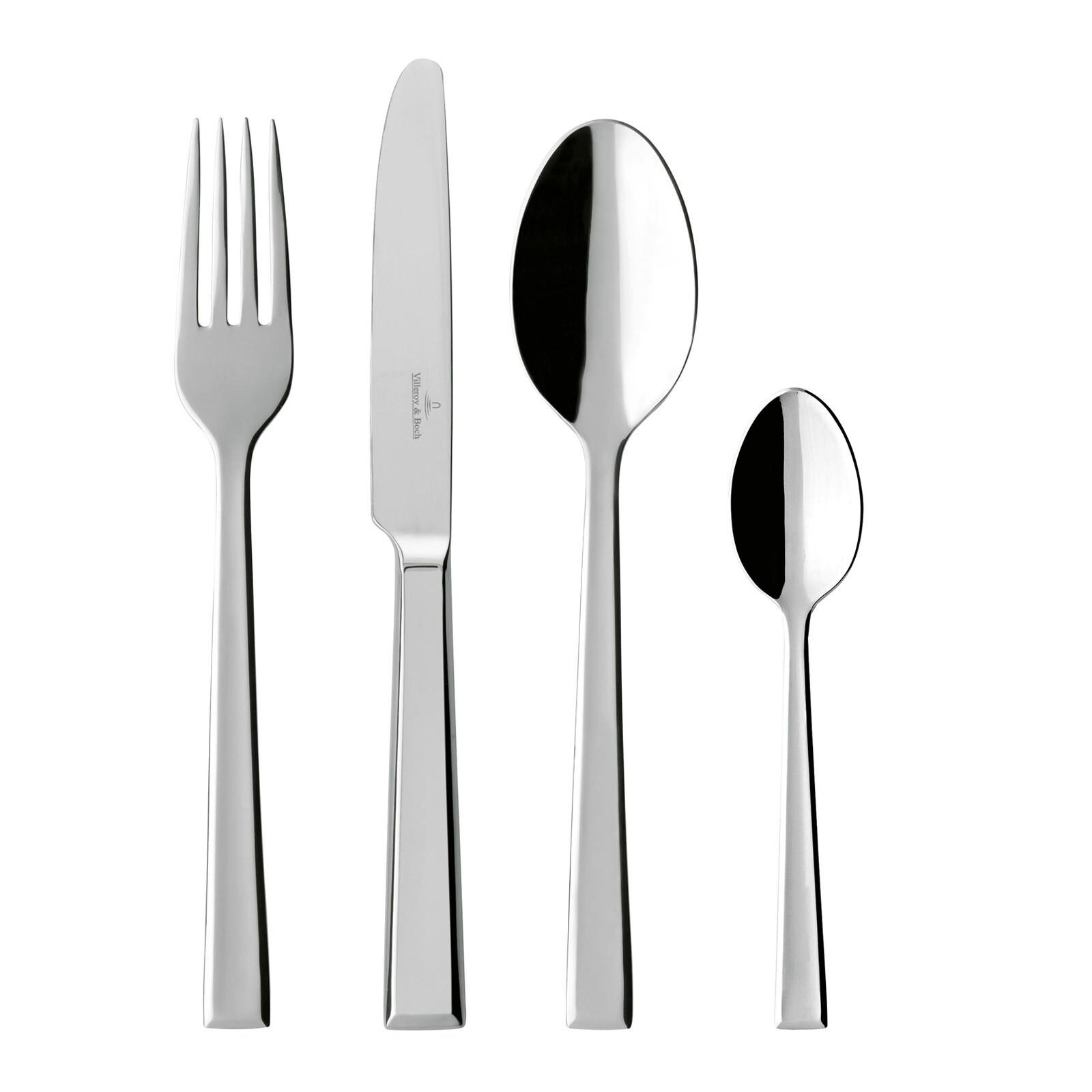 TAFELBESTECK Victor silber 24-tlg. - Silberfarben, Metall - Villeroy & Boch