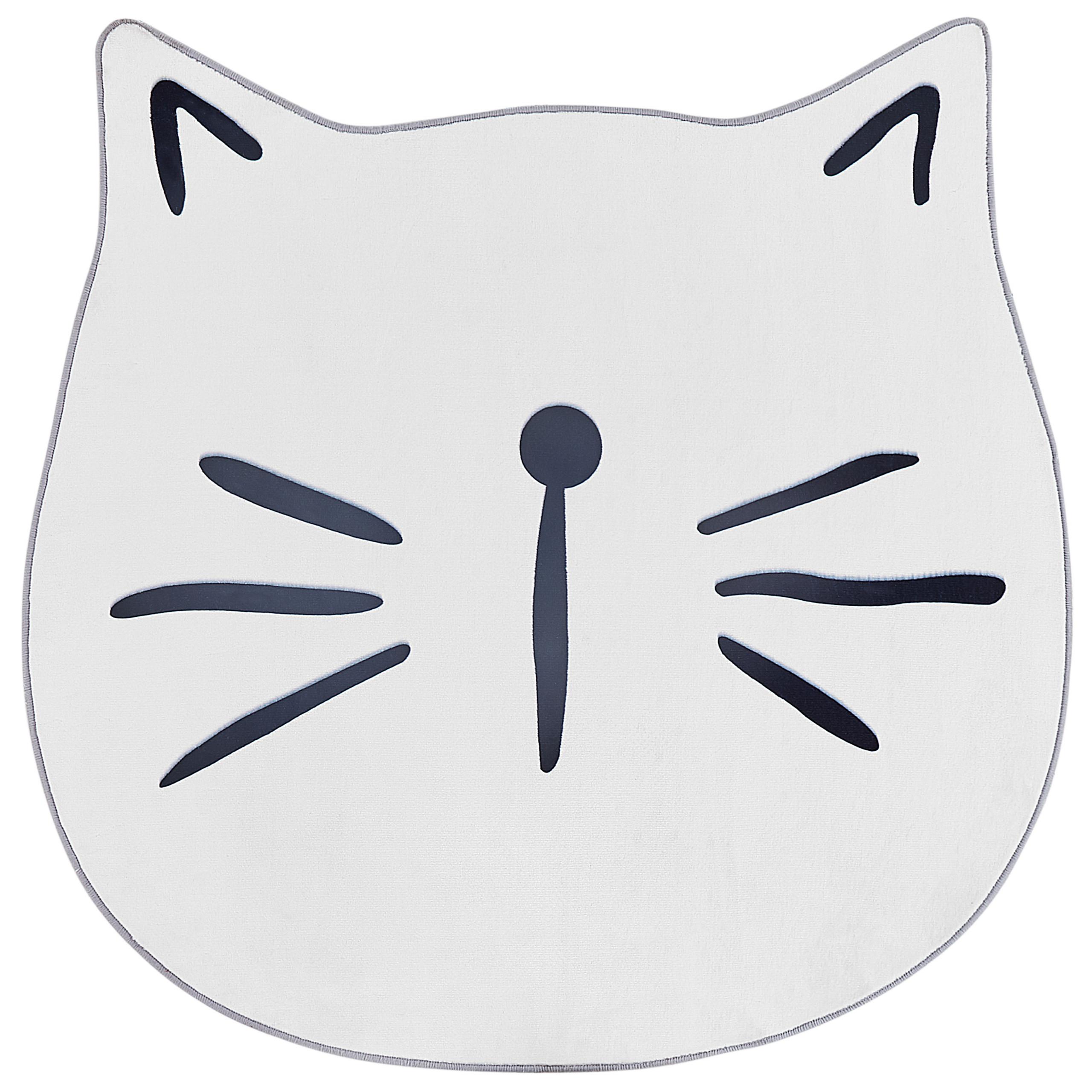 KINDERTEPPICH-KITTY 100/100 cm - Weiß, Kunststoff (100/100cm) - Beliani