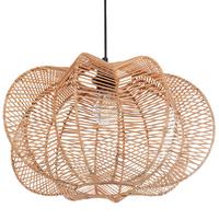 HÄNGELEUCHTE Naturfarben Kibi - Schwarz/Naturfarben, Kunststoff (44/44/131cm) - Beliani