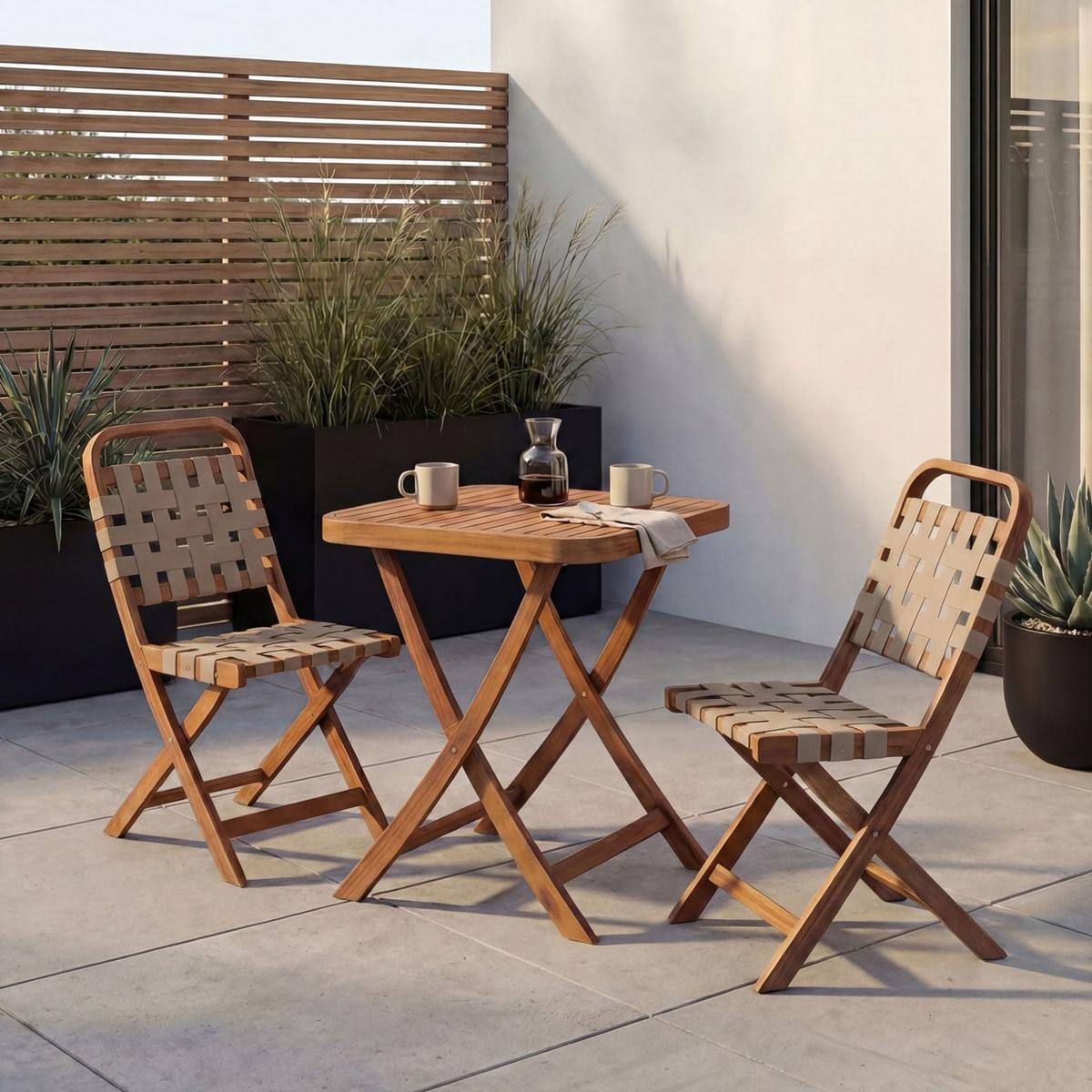 GARTEN-SET Braun, Creme - Creme/Braun, Holz - MCW