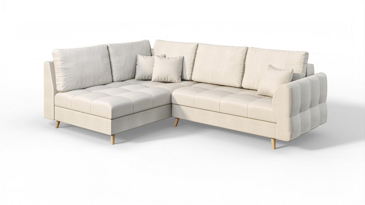 ECKSOFA Lorine Mikrofaser Gelb - Hellbraun/Gelb, Buchenholz/Textil (231/161cm) - S-Style Möbel