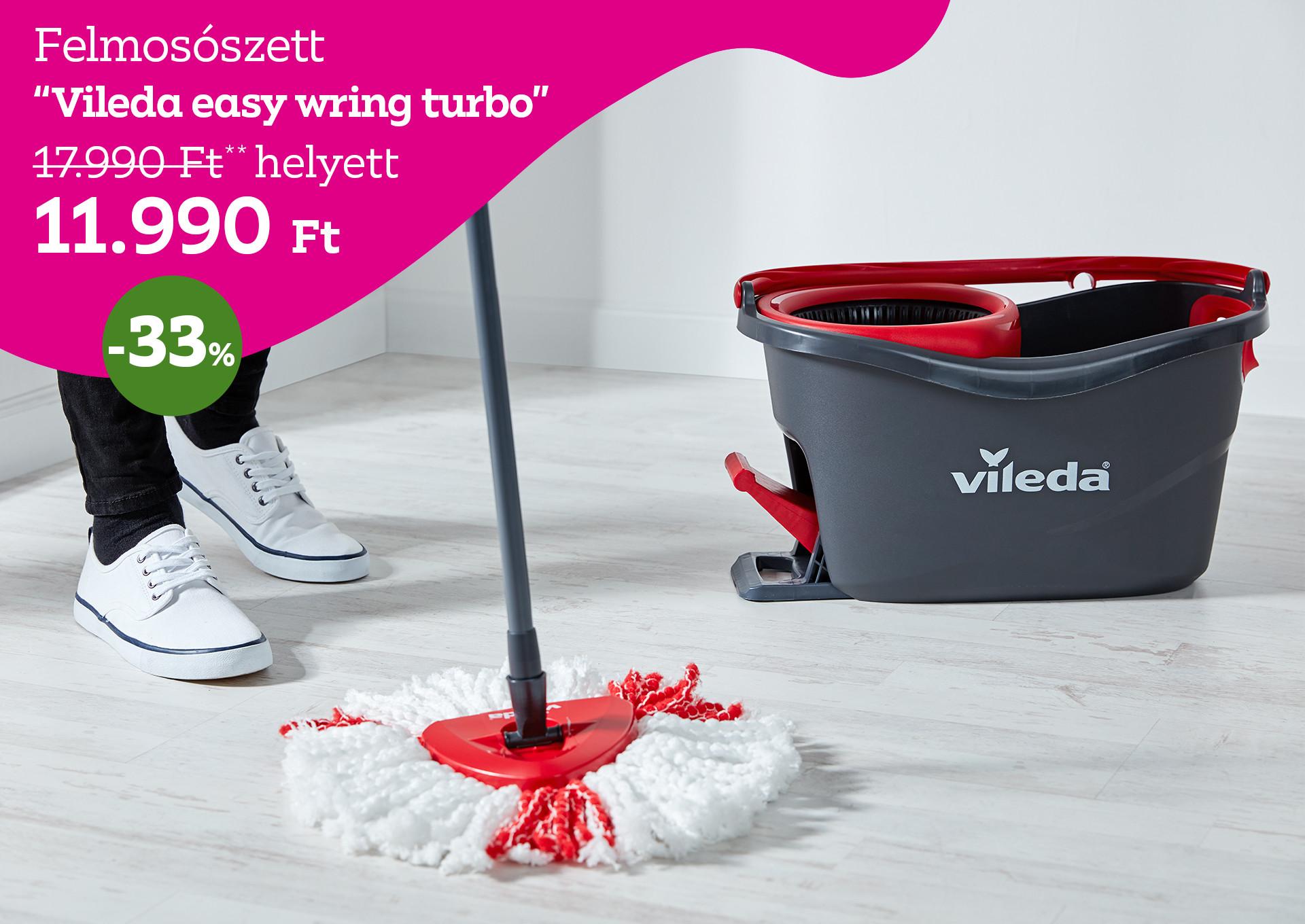 Felmosószett VILEDA EASY WRING TURBO 17990 Forint helyett 11990 Forint, kedvezmény mértéke 33%