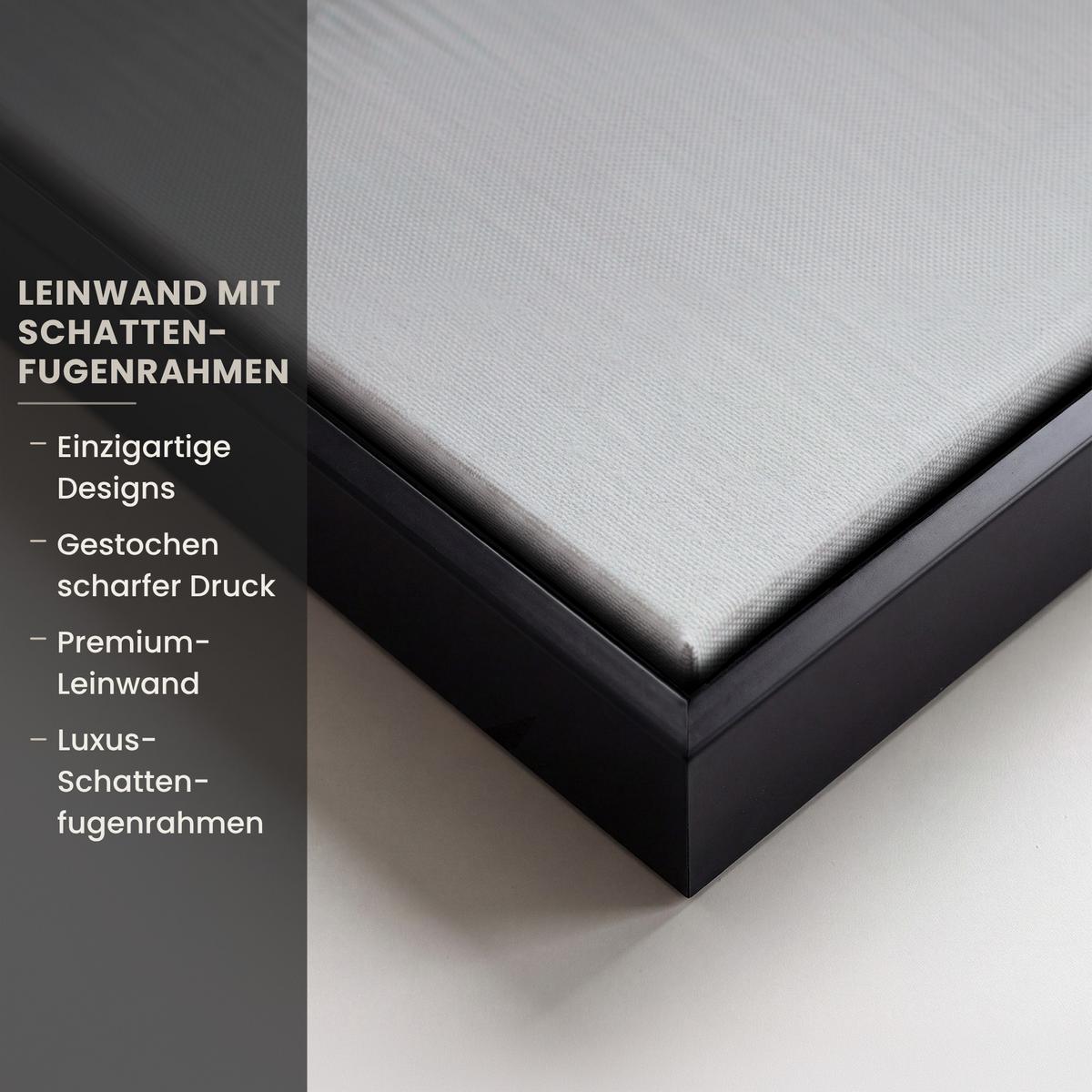 LEINWAND Bilder mit Rahmen - Abstrakt - Malerei - Christentum - Kreuz - 90x60 - Weiß, Textil (90/60cm) - MuchoWow