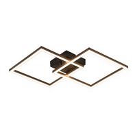 LED-DECKENLEUCHTE Krause 39.5/39.5/6.7cm - Schwarz, Kunststoff (39.5/39.5/6.7cm) - ZMH
