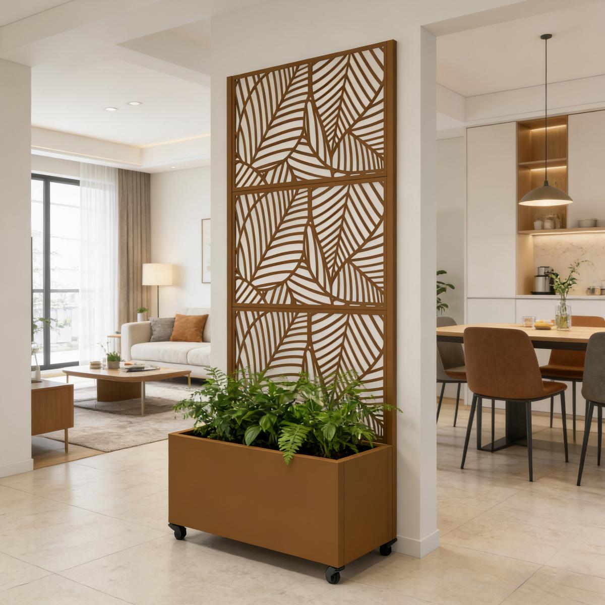 BLUMENKASTEN Surnskoki - Braun, Metall (82/190/38cm) - casa.pro