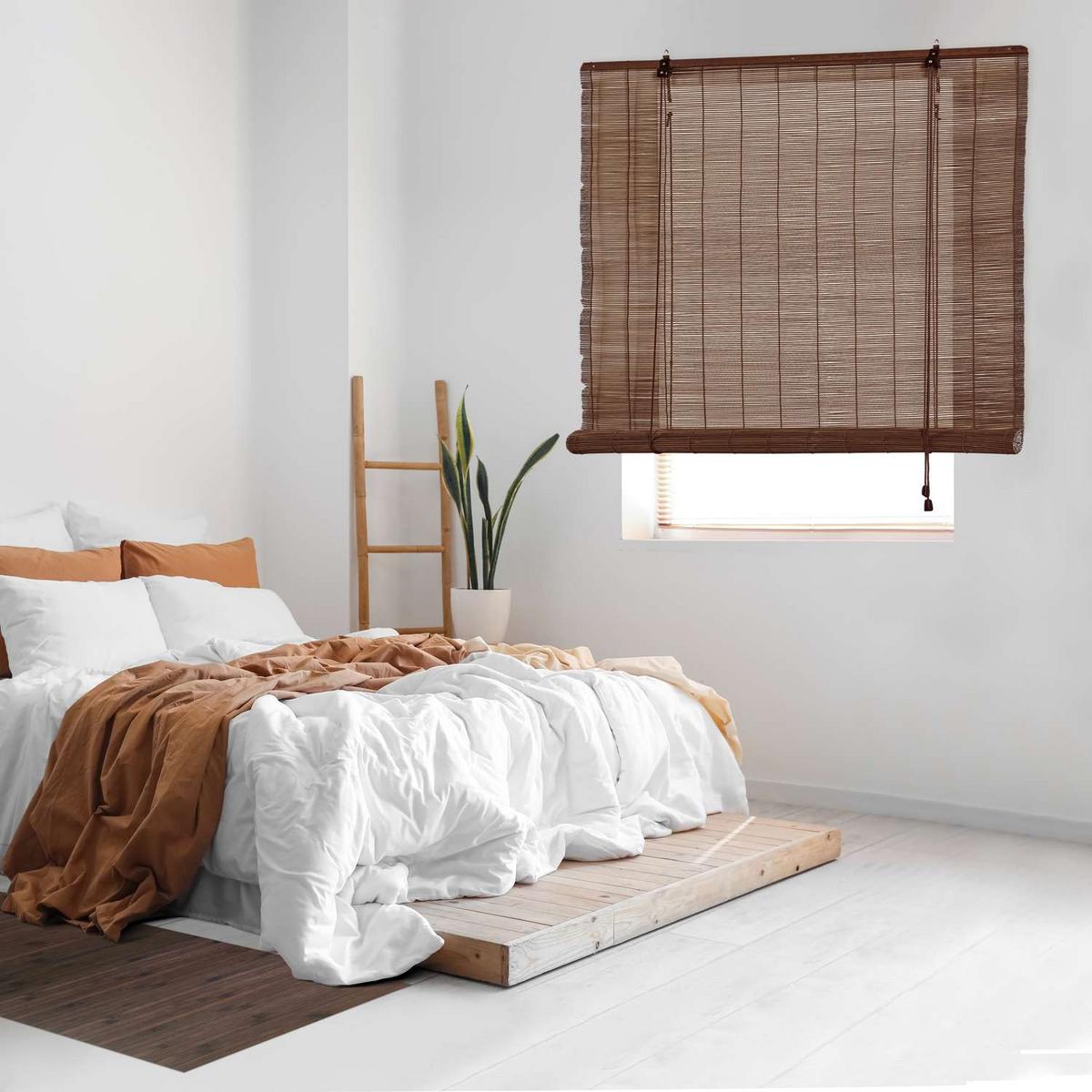 BAMBUSROLLO Dunkelbraun, 60 cm x 175 cm - Braun, Kunststoff (60/175cm) - STORESDECO