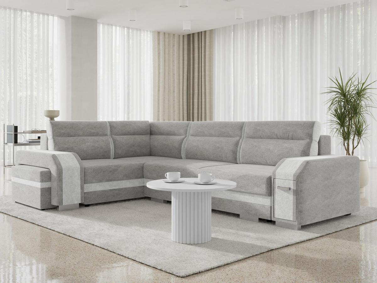 ECKSOFA Assan, Seite: Links - Chromfarben/Hellgrau, Holz/Kunststoff (305/205cm) - MIRJAN24