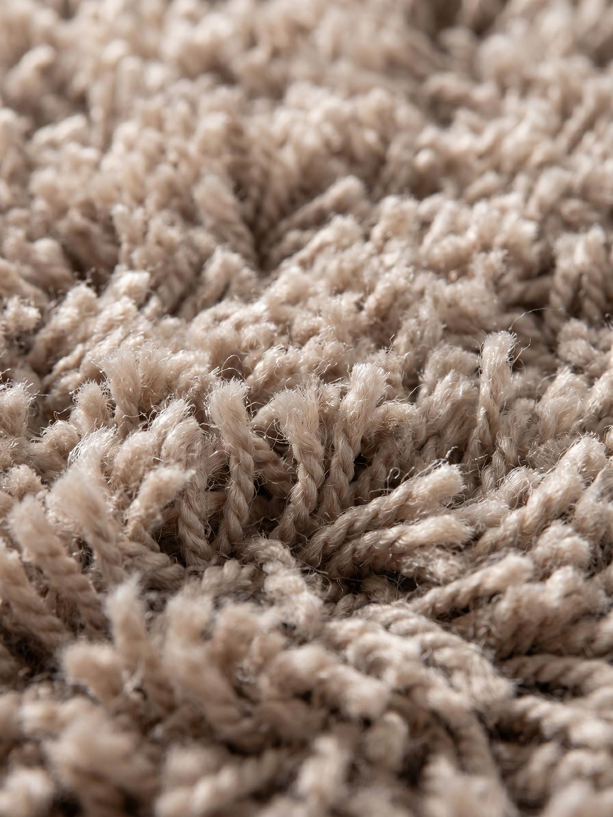 HOCHFLORTEPPICH RHEIN, einfarbig, aus Polypropylen, Beige, Ø 80 cm - Beige, Textil (80/80cm) - KADIMA DESIGN