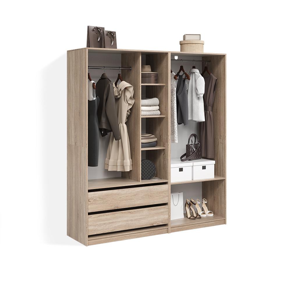 KLEIDERSCHRANK Trento Sonoma 2er Set - Sonoma Eiche, Holzwerkstoff (100/200/50cm) - Livinity®
