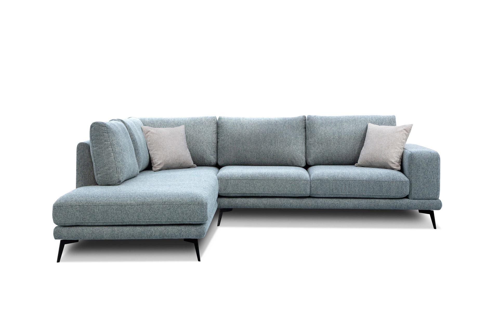 ECKSOFA MEDIOLANE 5-Sitzer, mintgrün - Mintgrün, Holzwerkstoff/Textil (219/282cm) - Wozimo