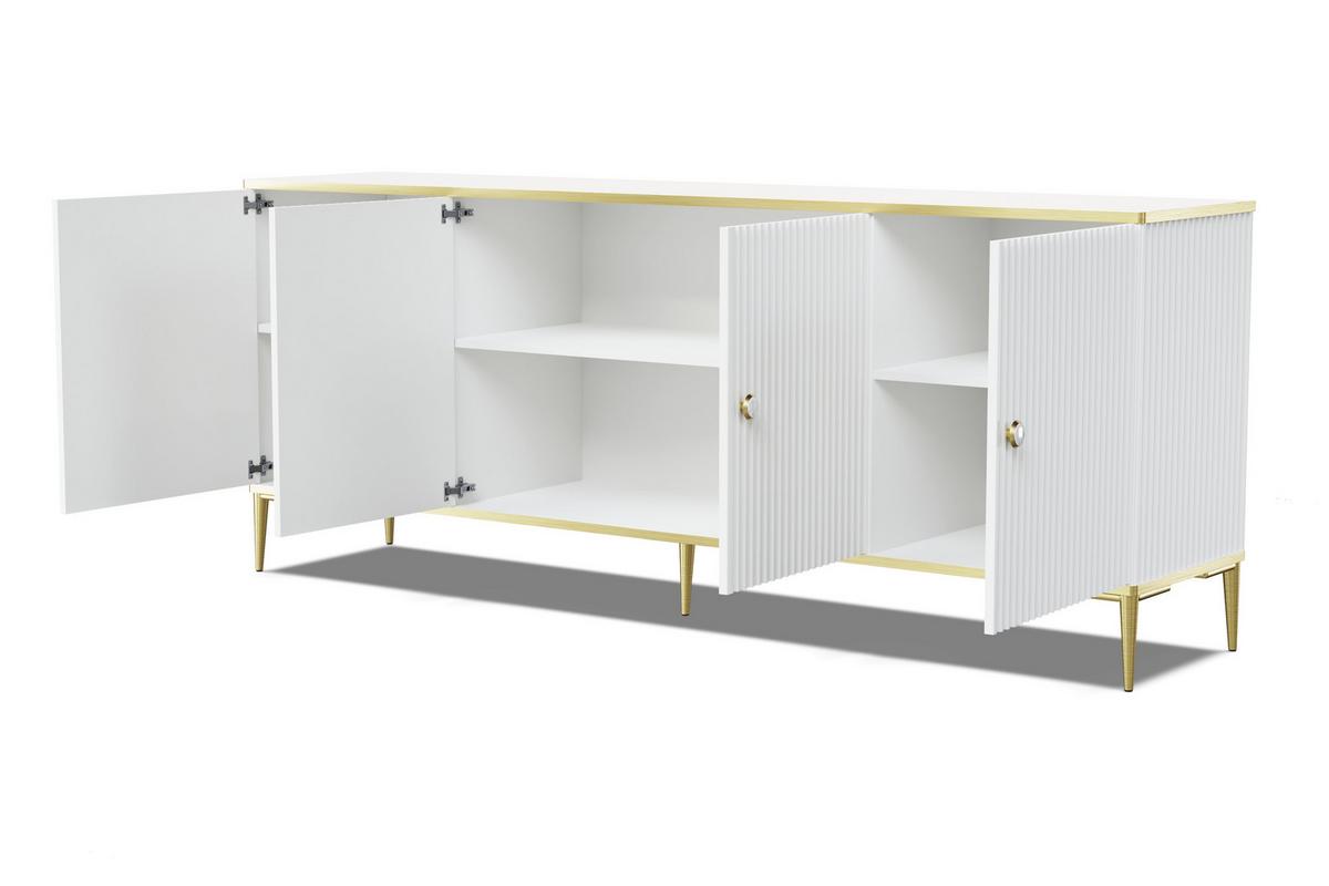 KOMMODE Weiß, Gold 182/73/40 - Weiß, Holzwerkstoff (182/73/40cm) - RAUMHIRSCH FURNITURE